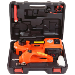 Macaco Elétrico Automotivo 12v DC LED até 5T Bomba de Ar Kit Segurança, KINGCAV, Laranja