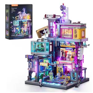 Arcade Cyberpunk Lumibricks Multicolorido com 23 LEDs, 2580 Peças, Módulos Intercambiáveis, Elevador Funcional, L9095-EU