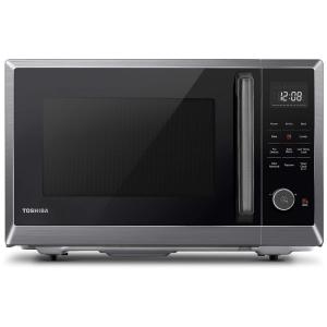 Micro Ondas de Bancada 8 em 1 em Aço Inoxidável 28L, 110V 1000W, TOSHIBA ML2EC10SABS, Preto