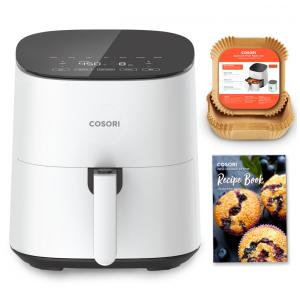 Fritadeira Elétrica Air Fryer 4,6L com 10 Funções Predefinidas, 20 Forros de Papel e Livro de Receitas Incluso, 110V 1500W, COSORI, Branca