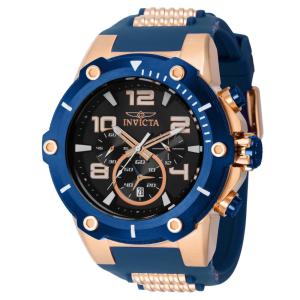 Relógio Masculino Analógico de Quartzo 51,5mm, Invicta Speedway 40896, Azul e Ouro Rosa