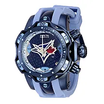 Relógio feminino Invicta Reserve MLB Toronto Blue Jays 44,, azul claro, azul escuro 41896