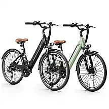 Bicicleta Elétrica Jasion YC1 ST Preto e Verde 1200W Motor Brushless Bateria Interna Removível 360Wh Pneus 66cm 7 Marchas Suspensão