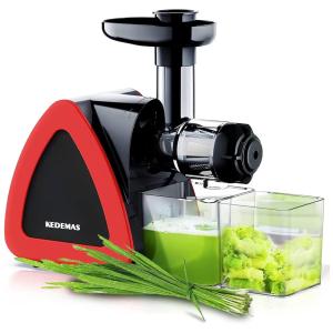 Espremedor de Frutas de Mastigação Lenta com Função Reversa, Escova de Limpeza e Motor Silencioso, 150W, Kedemas, Vermelho Vivo