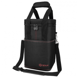 Bolsa Térmica Para Transporte de Vinhos OPUX até 4 Garrafas, Preto