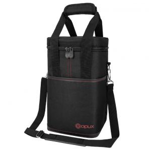 Bolsa Térmica Para Transporte de Vinhos OPUX até 4 Garrafas, Preto