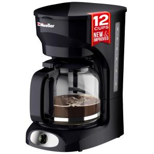Cafeteira Elétrica 12 Xícaras com Jarra de Vidro e Função de Manter Quente, 110V Mueller DC 550, Preta