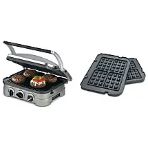 Sanduicheira, com placas para waffes, CUISINART GR 4N, Prateado