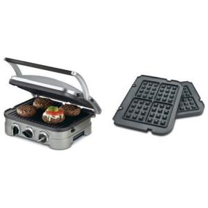 Sanduicheira, com placas para waffes, CUISINART GR 4N, Prateado