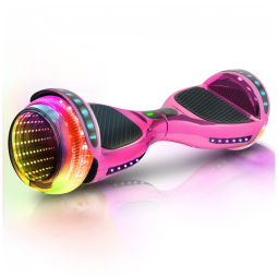 Hoverboard Emaxusa Rosa de 6,5 Polegadas para Crianças com Bluetooth, Rodas LED Estilo Túnel e Superfície Antiderrapante