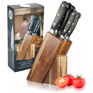 Conjunto de Facas em Aço Inoxidável com Bloco de Bancada, 5 Peças, Taylors Eye Witness, Preto