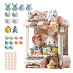 Máquina de Garra Arcade com Luz LED e Som Ajustável, Mini Vending Machine para Crianças Distribuidora de Doces Brinquedo de Presente de