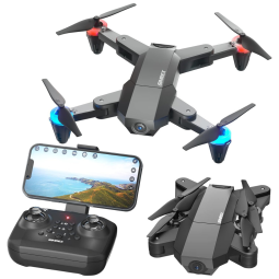 X500 Mini Drone Quadcopter de Posicionamento Óptico Câmera HD 720P 3D Dobrável, SIMREX, Preto