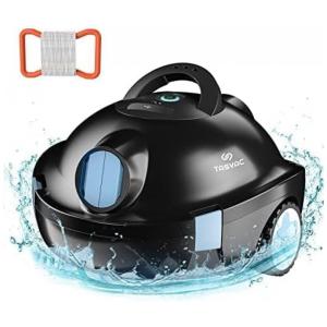 Robô Limpador de Piscina com Bateria até 90 minutos, Potente, Estacionamento Automático e Leve, TASVAC T10, Preto