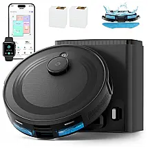 Robô Aspirador e Esfregão Lefant LiDAR M2 Plus 6000Pa AutoEsvaziamento 75 Dias Mapeamento WiFi Preto