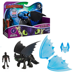 Dreamworks Dragons Hicks e Toothless - Conjunto de Dragão com Boneco Viking e Acessórios, para Idades a partir de 4 Anos, Brinquedo de Ação
