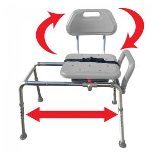 Cadeira de Banho Móvel para Idosos e Adultos, até 150 Quilos, PLATINUM HEALTH, Cinza