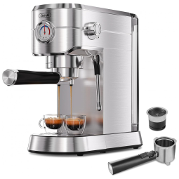Máquina de Espresso Comercial 20 Bar, Vaporizador Profissional, Controle NTC, Manômetro, Gevi, Inox, Inox, 110V