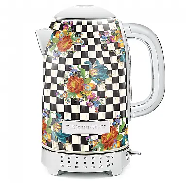 Chaleira Elétrica MacKenzie-Childs P&B Floral