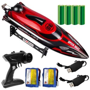 Barco de Controle Remoto para Adultos até 25km por hora, Recarregável, HONGXUNJIE 808, Vermelho