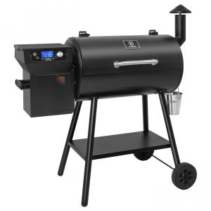 Churrasqueira á Pellet de Madeira 8 em 1 com a Mais Recente Tecnologia PID e Superfície de Cozimento Total 553 cm2, Z GRILLS ZPG-550B2