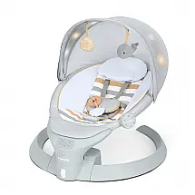 Cadeirinha Ingenuity InLighten Cinza Pérolata 3-em-1 Balanço Musical com Bluetooth para Bebês