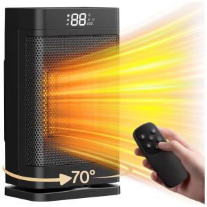 Aquecedor Elétrico Cerâmico com Controle Remoto e Termostato, 3 Modos, 1500W 110V, Primevolve, Preto