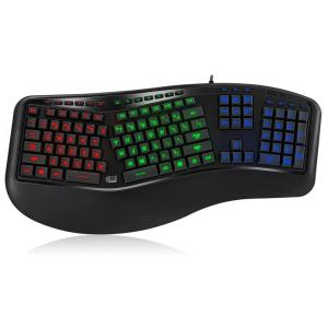 Teclado Ergonômico Sem Fio Recarregável Reduz a Tensão das Mãos com Luz LED, ADESSO AKB 150EB, Verde