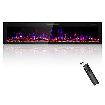 Lareira Elétrica Kucreiheat 203x46cm 1500W LED 12 Cores Embutir 110V