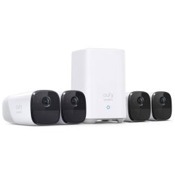 Sistema de 4 Câmeras de Segurança sem Fio Resolução 2K Duração da Bateria 365 Dias, EUFY SECURITY T8853, Branco
