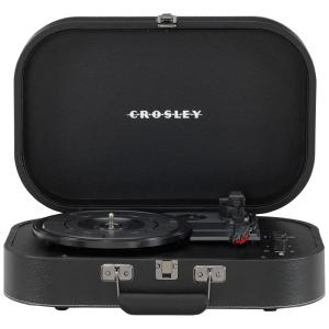 Vitrola Toca-Discos Discovery, Vintage, Bluetooth, 3 Velocidades com Transmissão por Correia, Maleta, CR8009B-BK Crosley, Preto