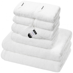 Jogo de Toalhas, Ultra Macia e Absorvente com 8 Peças, Material 100% Algodão, Alças para Pendurar e Etiquetas de Ciclo de Vida Nano-Bio