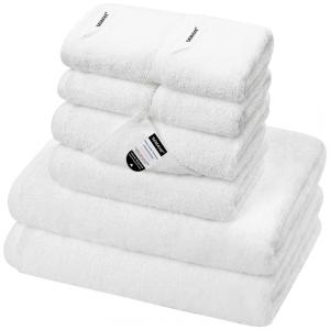 Jogo de Toalhas, Ultra Macia e Absorvente com 8 Peças, Material 100% Algodão, Alças para Pendurar e Etiquetas de Ciclo de Vida Nano-Bio