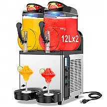 Máquina de Slush Raspadinha Velieta VTXRJ12L2T-2 24L Duplo Tanque Comercial LED Automática