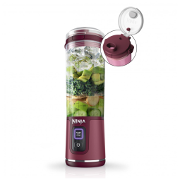 Liquidificador Portátil 530 mL para Vitaminas, Recarregável USB, 110V, Ninja BC151CR, Vermelho Clanberry
