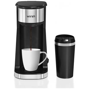 Cafeteira Elétrica com Caneca de Viagem 400 mL e Filtro Reutilizável, 110V 700W, Wirsh CM 119A, Preta