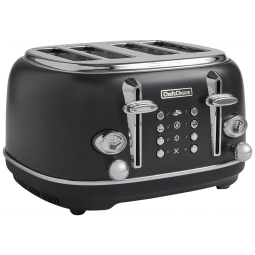 Torradeira Elétrica 4 Fatias com 6 Níveis de Tostagem em Aço Inoxidável, 110V 1500W, ChefsChoice, Preta