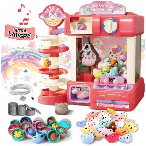 Máquina de Garra ROHSCE Azul, Brinquedo Arcade Infantil com Luzes e Sons, Vending de Doces para Crianças de 6 a 12 Anos