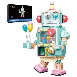 Kit de Construção Robô Engraçado com Jogo de Torção de Ovo e 647 Peças, JMBricklayer, Verde