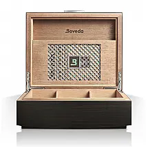 Humidor Boveda Cedro Espanhol Acabamento Fosco Macassar para 50 Charutos