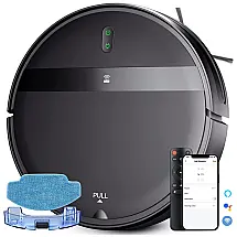 Aspirador de Pó Robô com Conexão via APP WI FI e Auto Carregamento, 110V, MANVINS, Preto