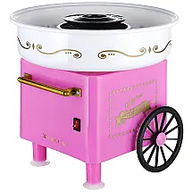 Retrô Máquina de Algodão Doce Elétrica Profissional com 1 Colher de Açúcar e 1 Pacote de Espetos de Bambu, 110v, XUALUAN, Rosa