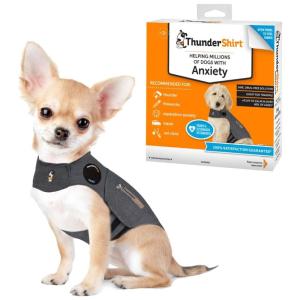 Colete Anti Ansiedade e Extresse para Cães de pequeno porte, até 3 Kg, THUNDERSHIRT HGXXS T01, Cinza