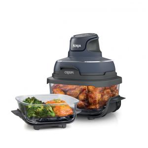 Fritadeira Elétrica Air Fryer Tudo em Um com 2 Recipientes de Vidro 3.7L e 1.4L e Tampas, 110V 1500W, Ninja Crispi FN101GY, Cinza