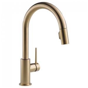 Torneira Cozinha com Tecnologia Touch e Pulverizador Pull Down de Ancoragem Magnética, Delta 9159-CZ-DST, Champagne Bronze