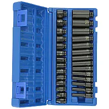 Ferramenta Automotiva Cinzento Pneumático 28 Peças de Comprimento Profundo de 1, 4, GREY PNEUMATIC 9728M, Azul