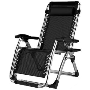 Soliles Cadeira Reclinável Ajustável Gravidade Zero com Apoio de Cabeça e Porta Copos, Preta