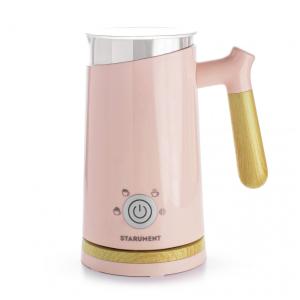 Espumador de Leite Elétrico 300mL com 4 Modos, 110V, Starument, Rosa