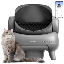 Caixa de Areia para Gatos Autolimpante M1 com Controle APP, Descarte Fácil e Prático, Neakasa, Cinza