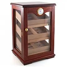Humidor Cuban Crafters Madeira Rosada Bubinga Vidro Temperado 100 Charutos Display